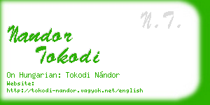nandor tokodi business card