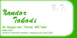 nandor tokodi business card